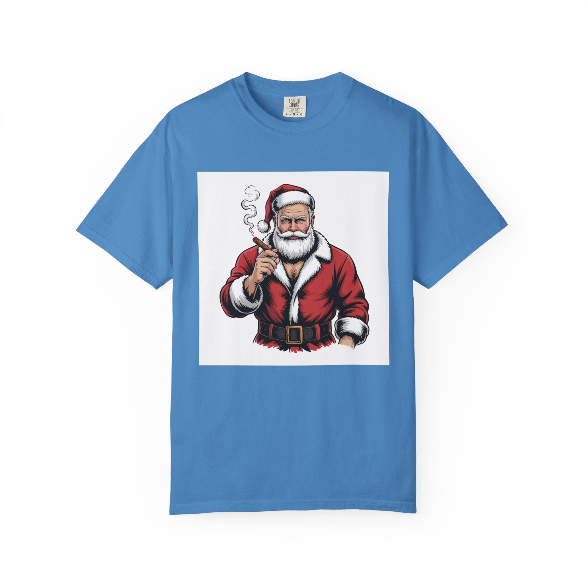 Funny Manly Santa Christmas T-Shirt — Men’s Holiday Tee