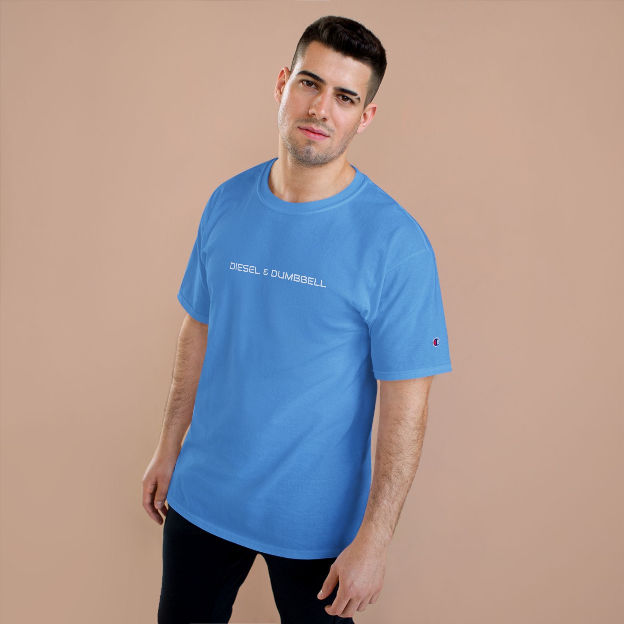 Champion T-Shirt — Diesel & Dumbbell Logo Fitness Tee