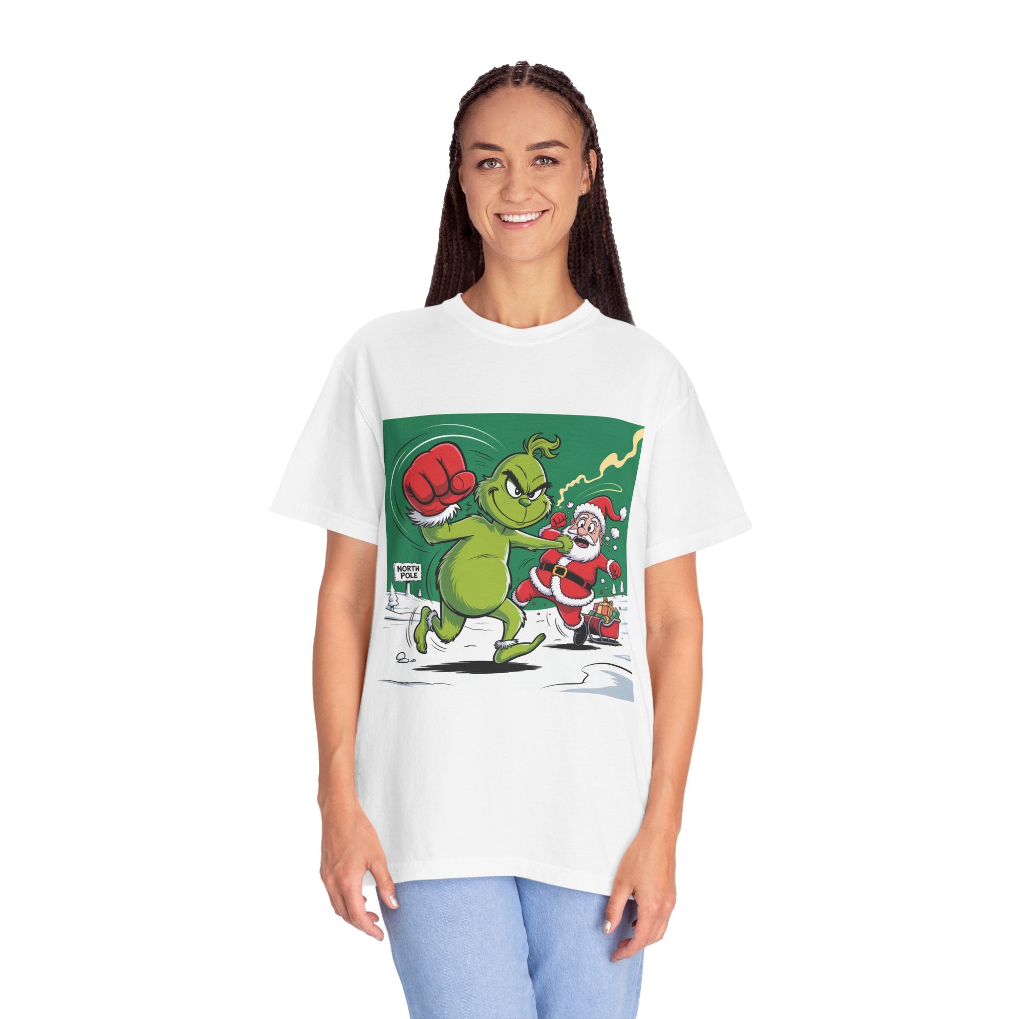 Funny Grinch Santa Christmas T-Shirt — Holiday Gift for Men & Women