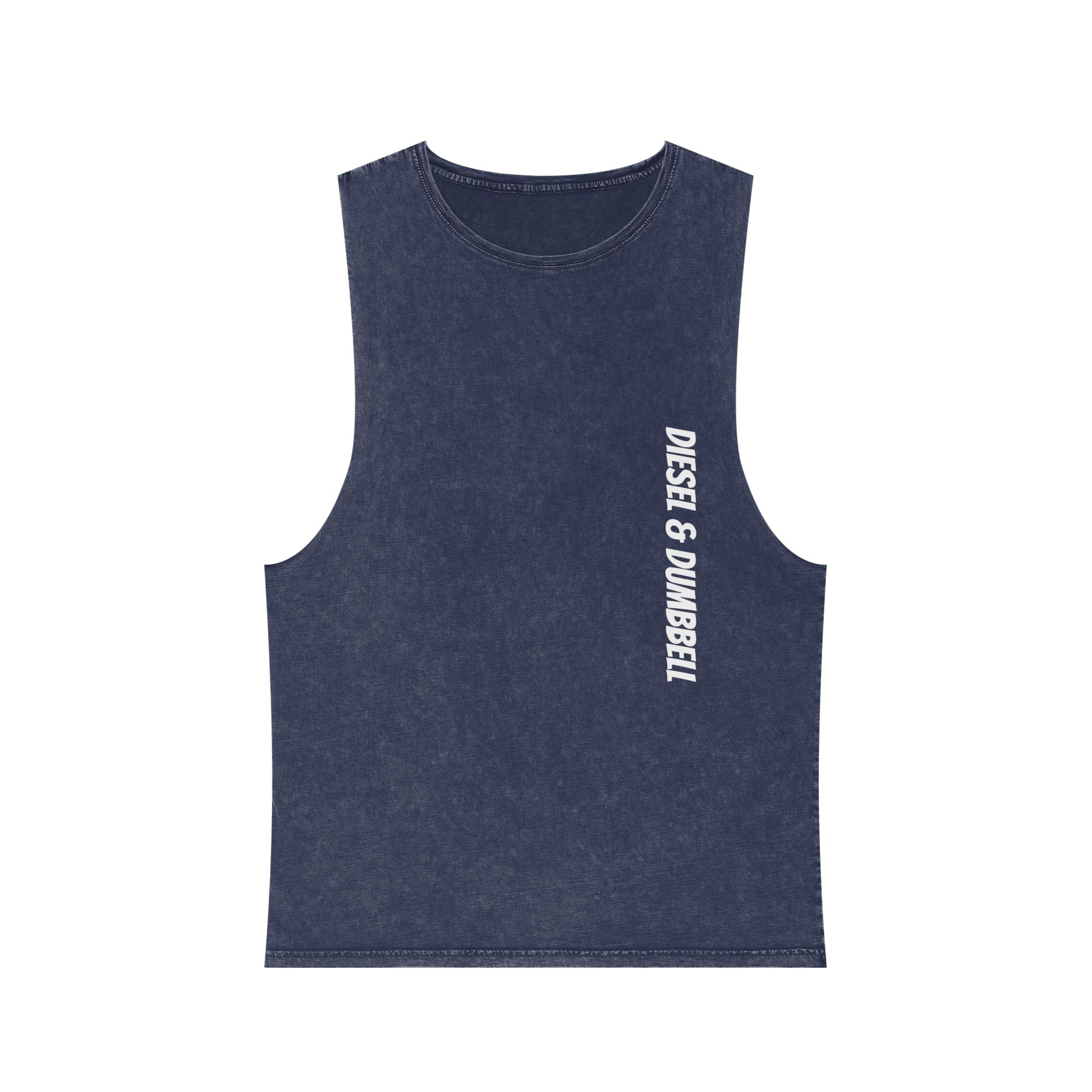 Diesel & Dumbbell Stonewash Tank Top — Gym Muscle Workout Tank