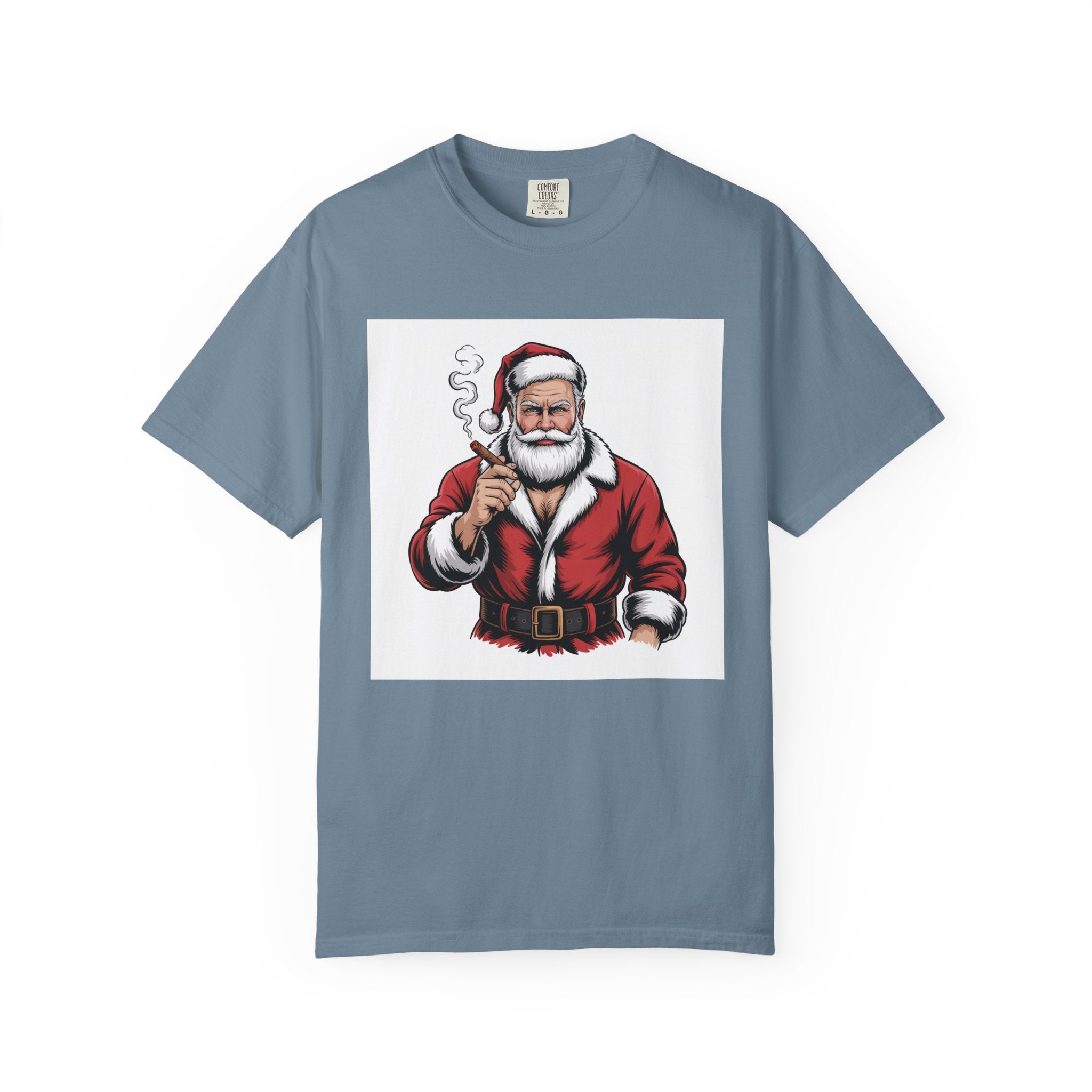 Funny Manly Santa Christmas T-Shirt — Men’s Holiday Tee