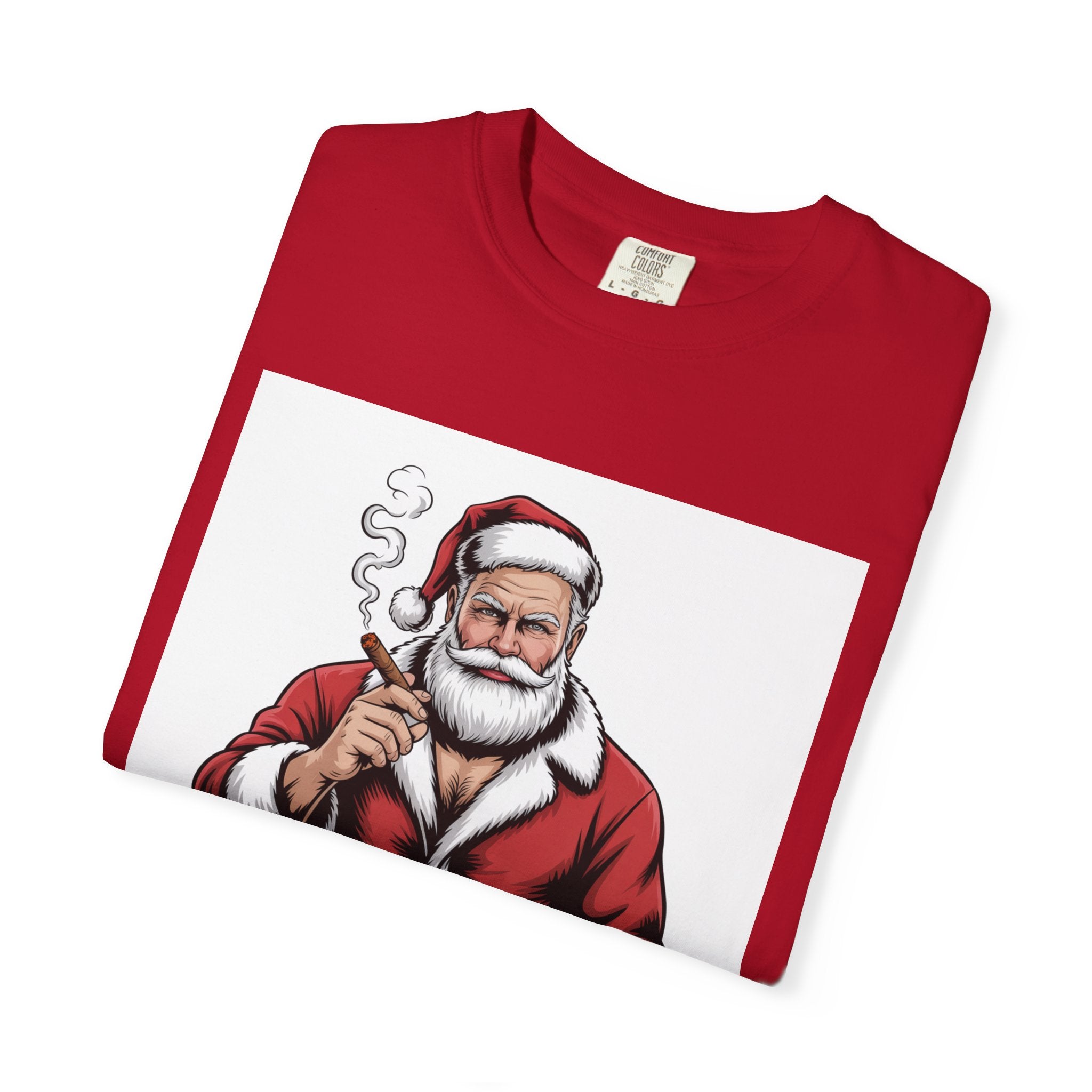 Funny Manly Santa Christmas T-Shirt — Men’s Holiday Tee