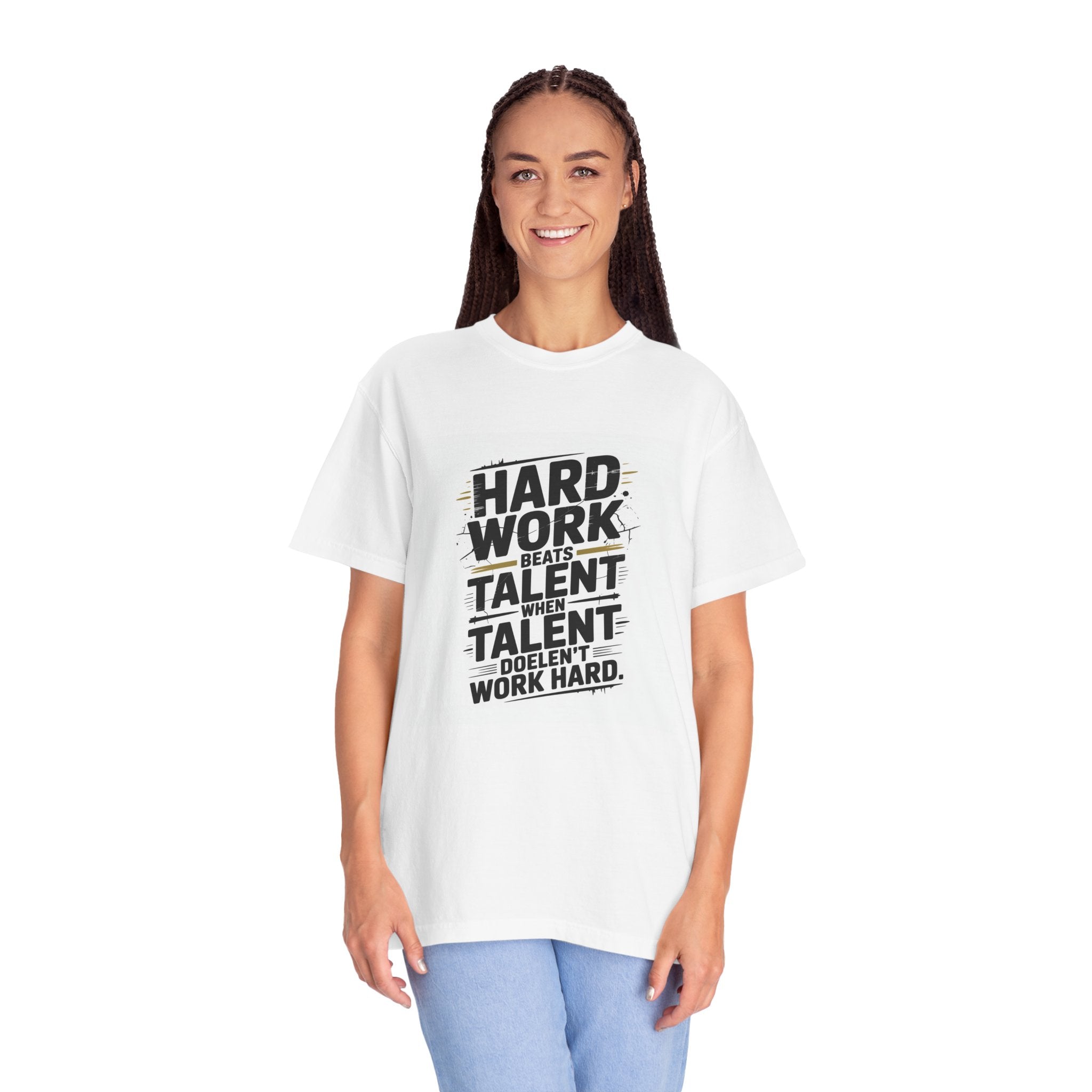 Motivational "Hard Work Beats Talent" T-Shirt