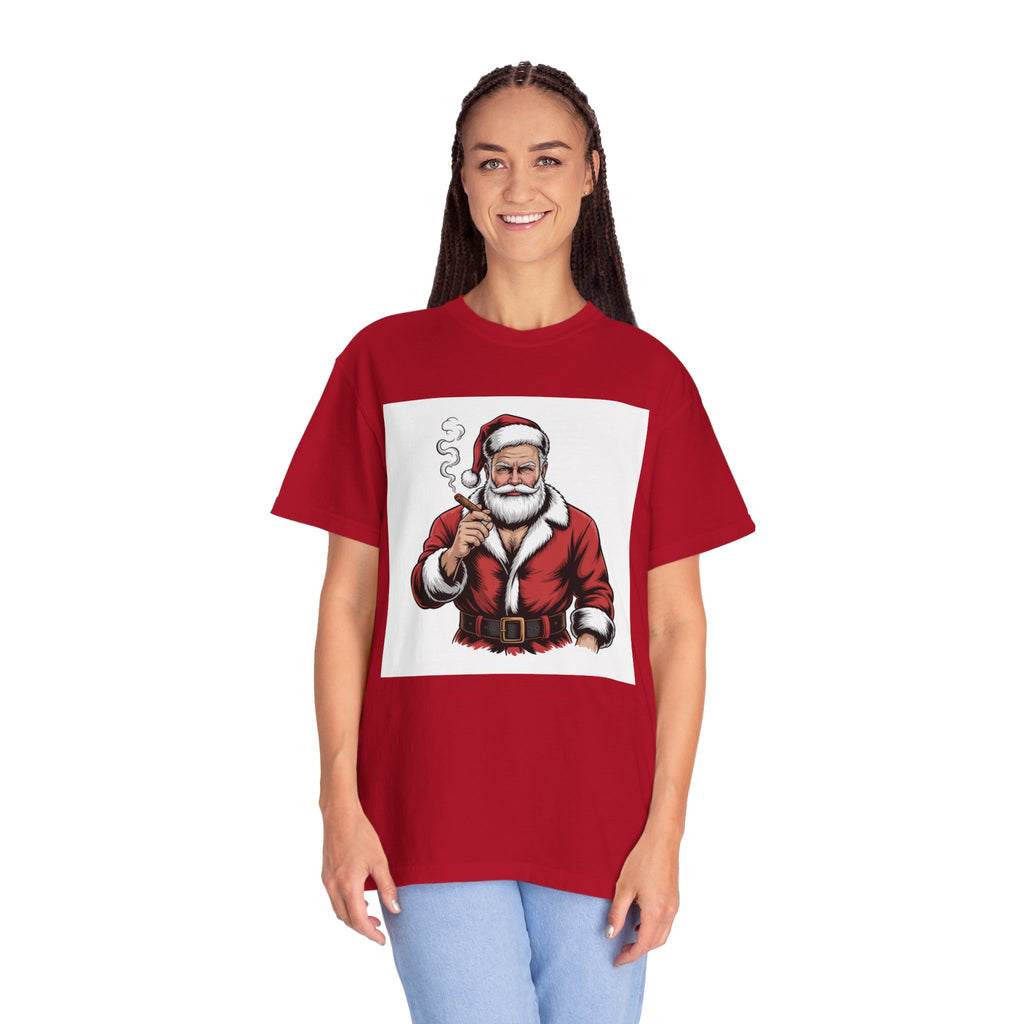 Funny Manly Santa Christmas T-Shirt — Men’s Holiday Tee