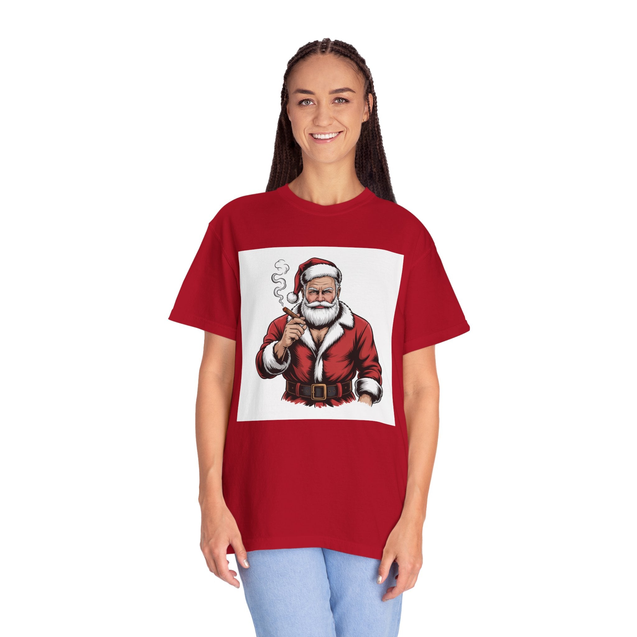 Funny Manly Santa Christmas T-Shirt — Men’s Holiday Tee