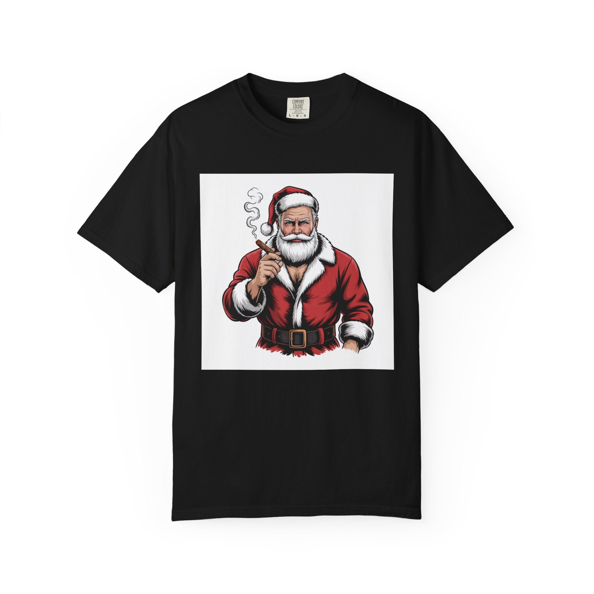 Funny Manly Santa Christmas T-Shirt — Men’s Holiday Tee