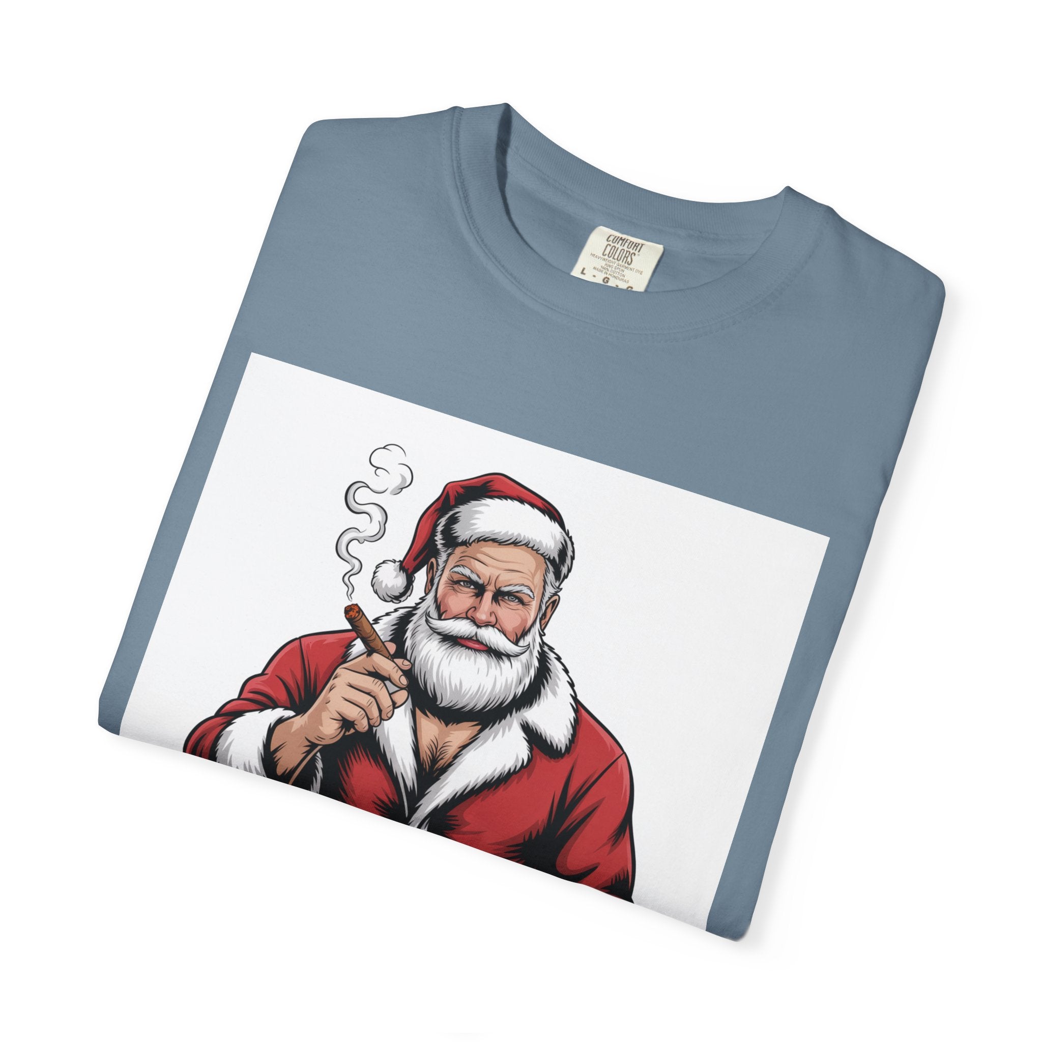 Funny Manly Santa Christmas T-Shirt — Men’s Holiday Tee