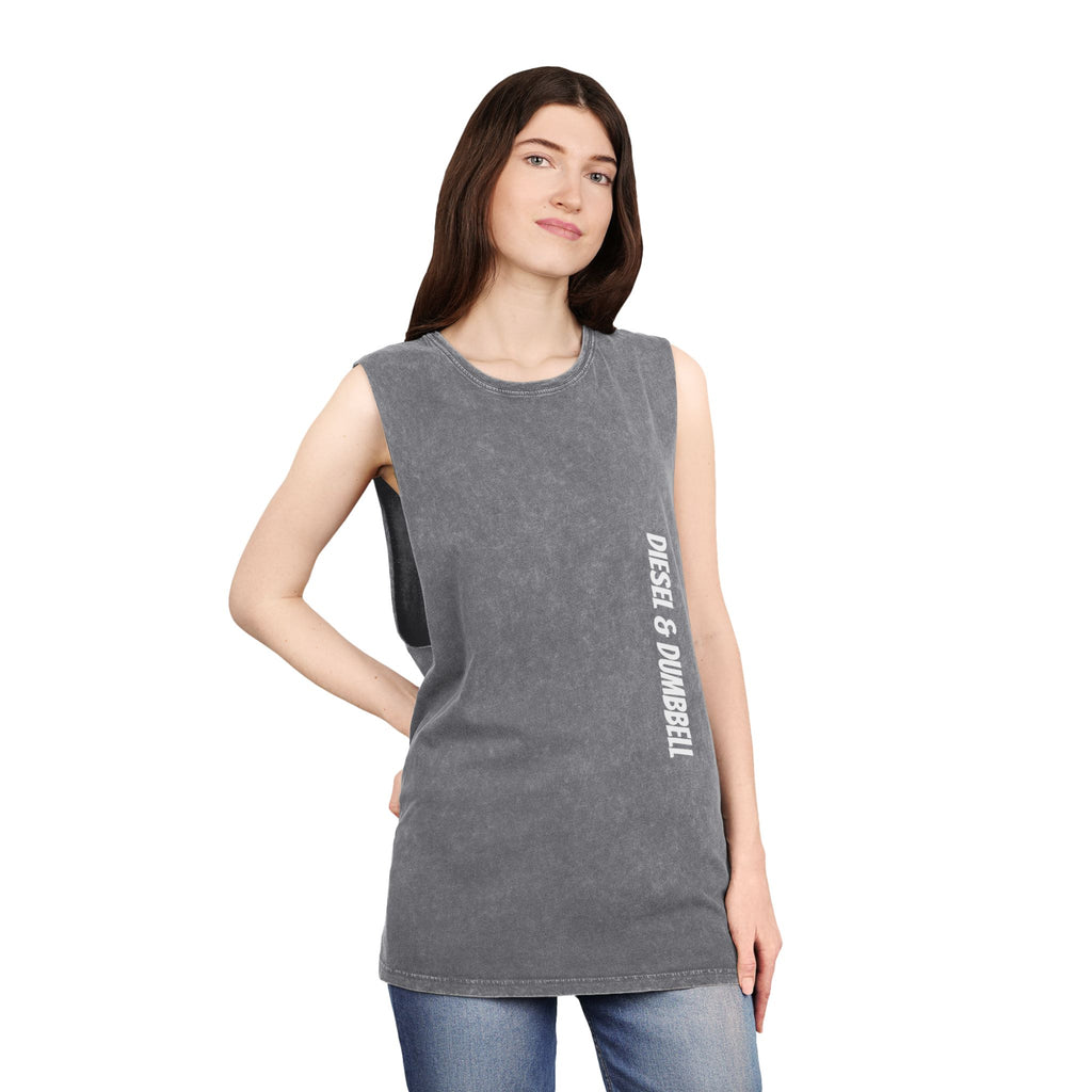 Diesel & Dumbbell Stonewash Tank Top — Gym Muscle Workout Tank