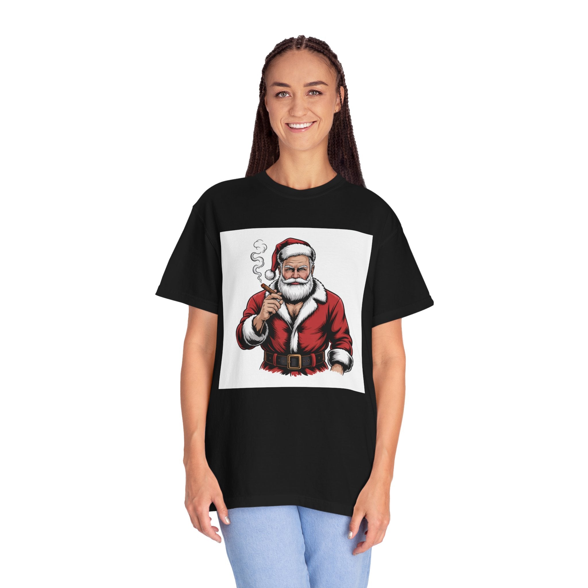 Funny Manly Santa Christmas T-Shirt — Men’s Holiday Tee