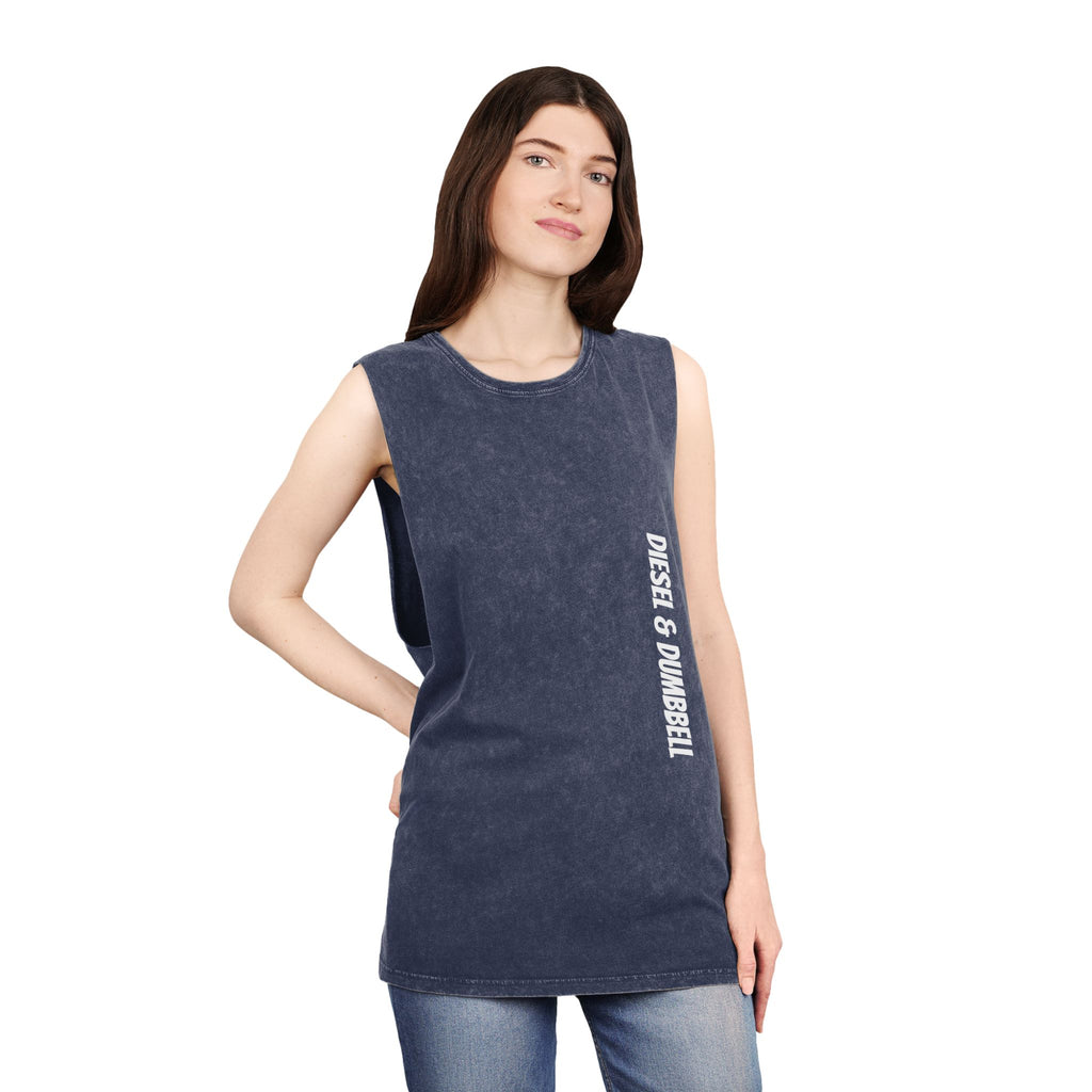 Diesel & Dumbbell Stonewash Tank Top — Gym Muscle Workout Tank