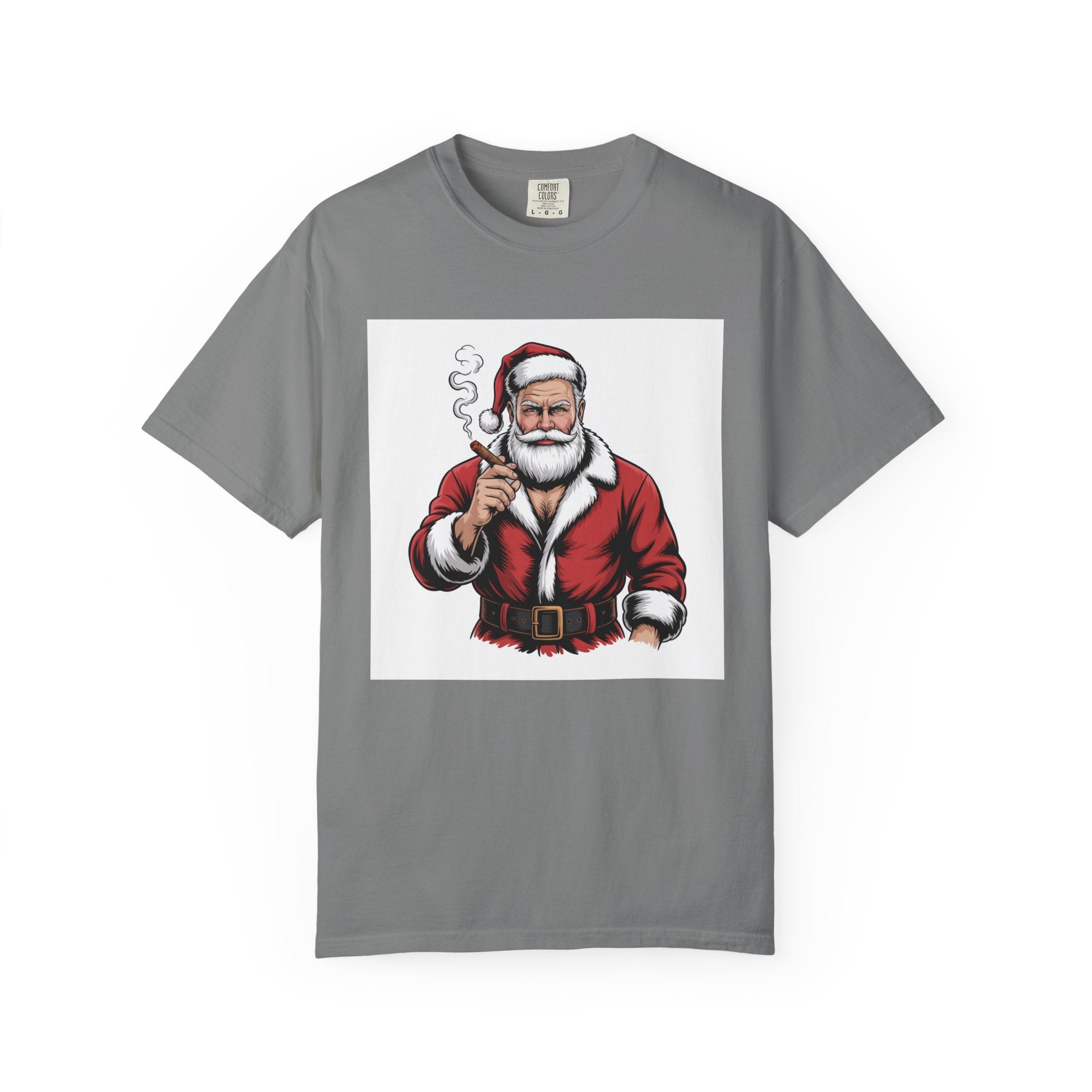 Funny Manly Santa Christmas T-Shirt — Men’s Holiday Tee