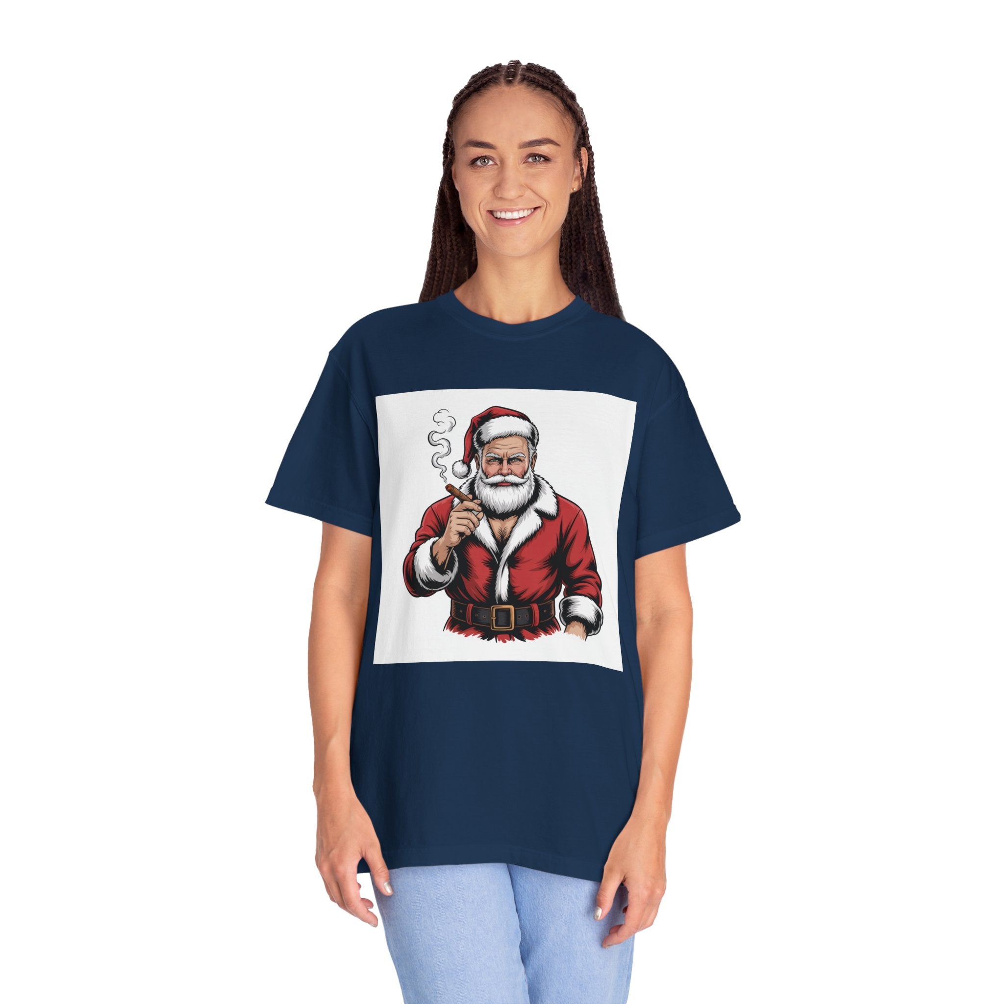 Funny Manly Santa Christmas T-Shirt — Men’s Holiday Tee