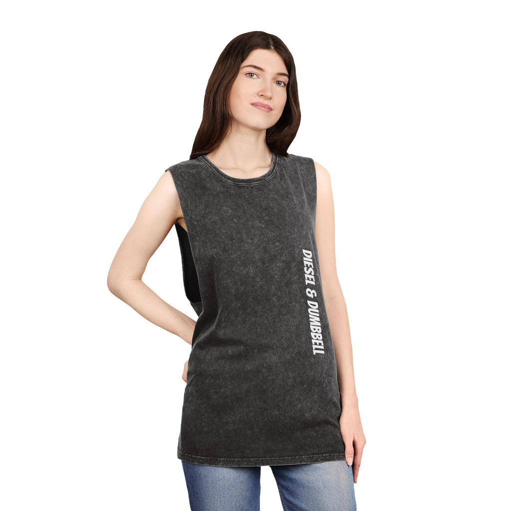 Diesel & Dumbbell Stonewash Tank Top — Gym Muscle Workout Tank
