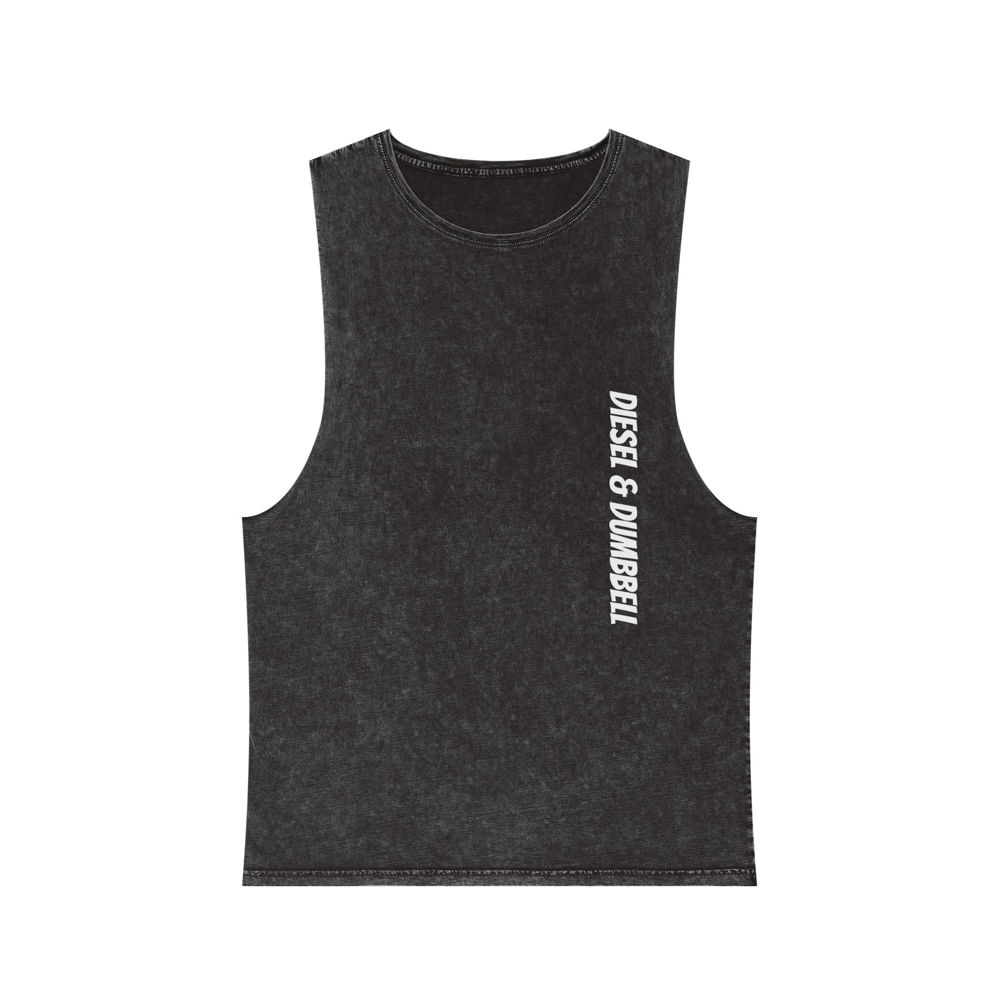 Diesel & Dumbbell Stonewash Tank Top — Gym Muscle Workout Tank