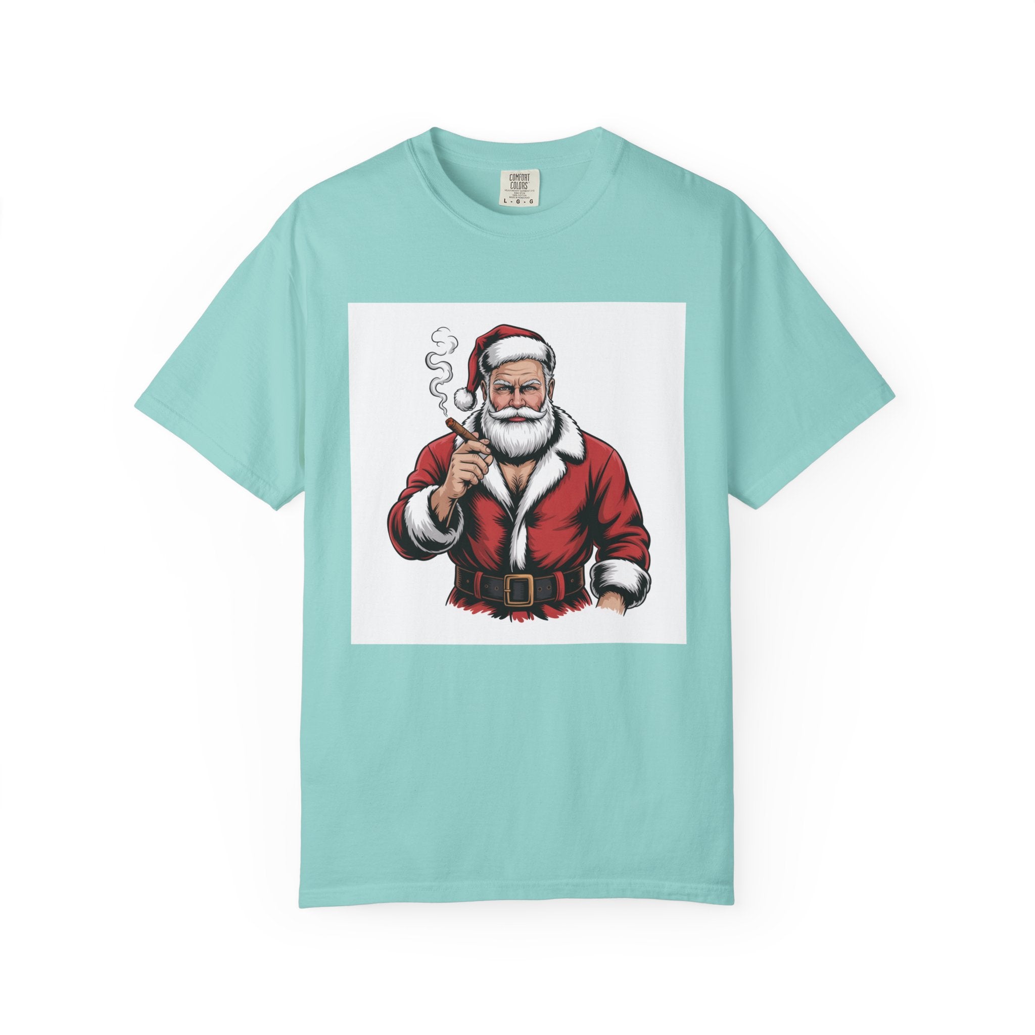 Funny Manly Santa Christmas T-Shirt — Men’s Holiday Tee