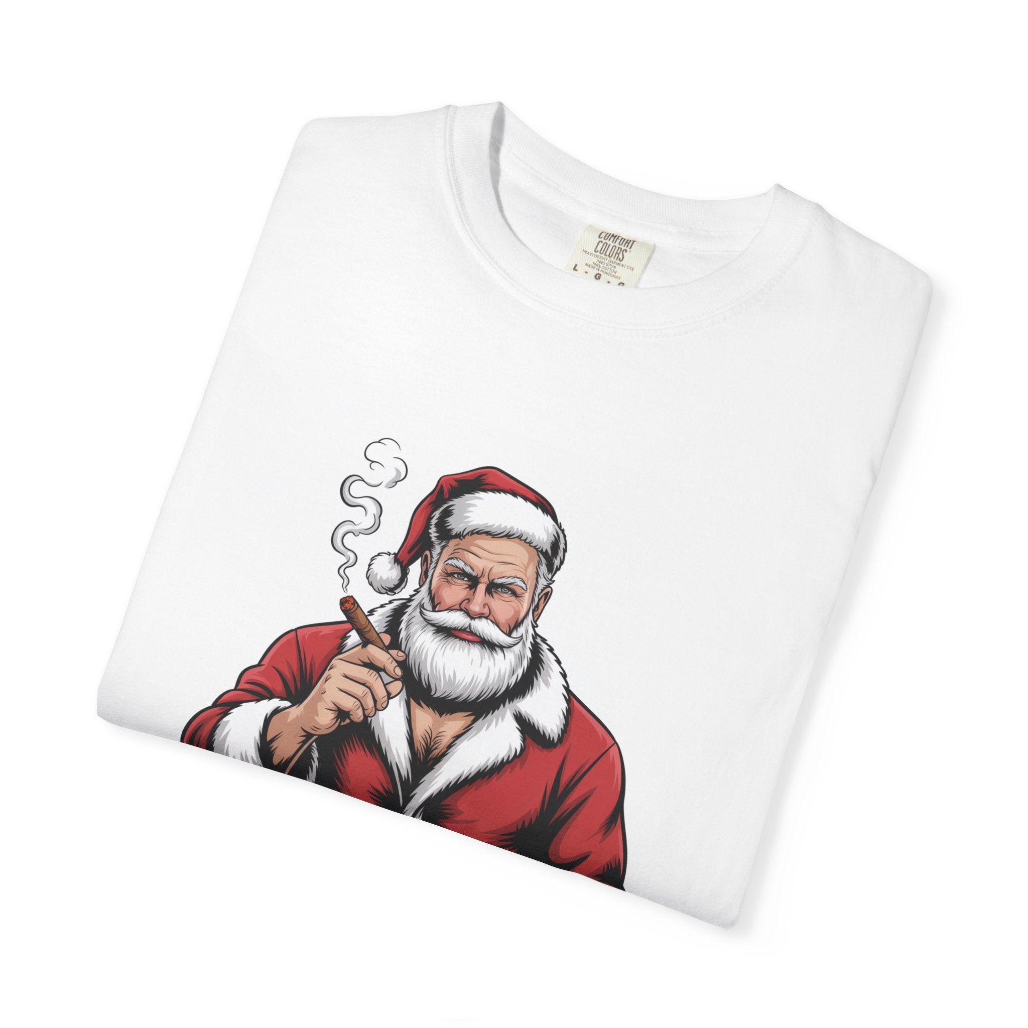 Funny Manly Santa Christmas T-Shirt — Men’s Holiday Tee
