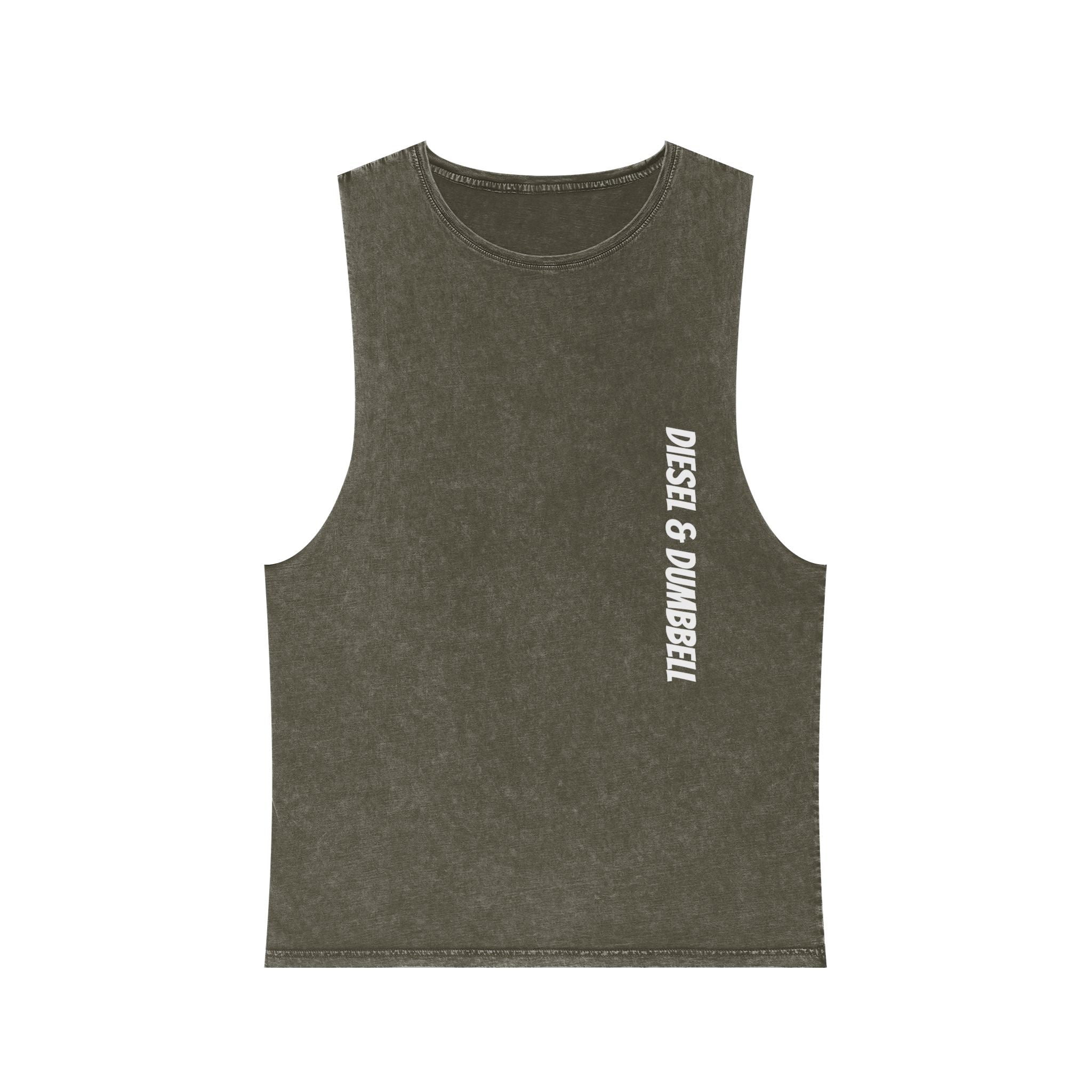 Diesel & Dumbbell Stonewash Tank Top — Gym Muscle Workout Tank