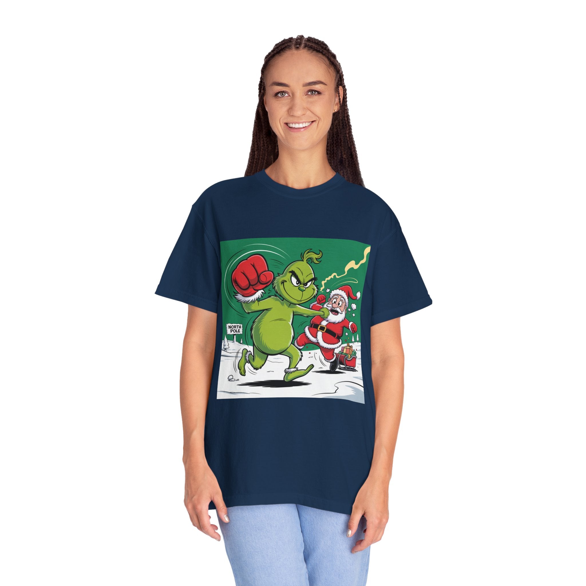 Funny Grinch Santa Christmas T-Shirt — Holiday Gift for Men & Women