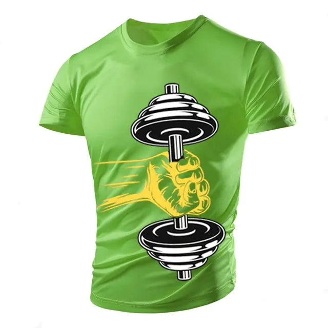 3D Printed Fitness Dumbbells & Polyester Men's T-Shirts