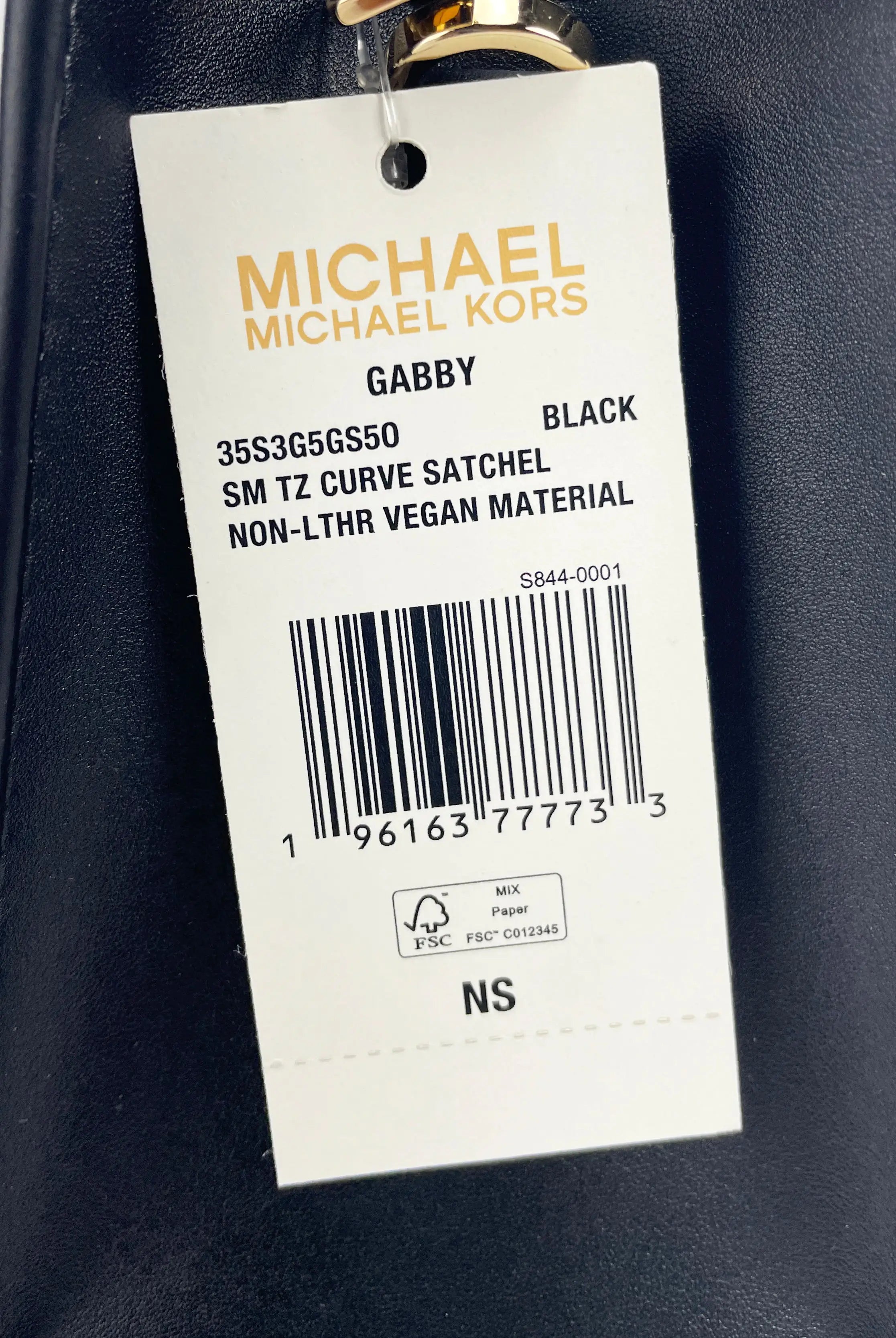 Michael Kors Gabby Small Black Leather Satchel Bag