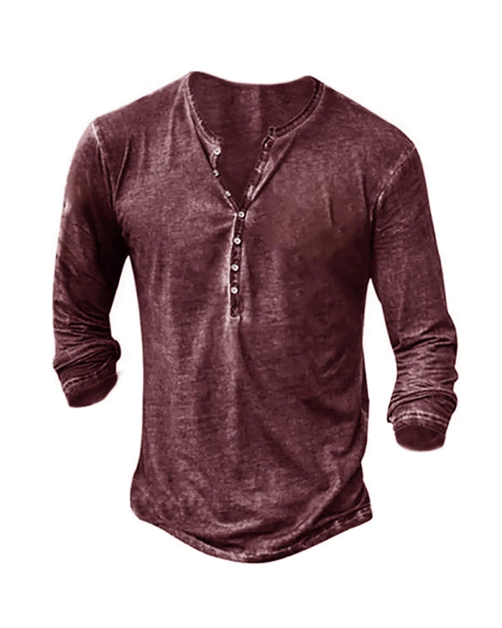 Mens Vintage Henley Shirts Slim Fit Long Sleeve Shirts Casual Black T Shirts for Men